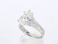 Witgouden ring met diamanten en een druppelvorm briljant geslepen diamant van 4.00 carat - afbeelding 4 van  10