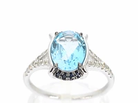 Witgouden ring met diamanten en mooie edelstenen - afbeelding 1 van  11