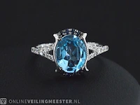 Witgouden ring met diamanten en prachtige edelstenen - afbeelding 4 van  6