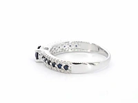 Witgouden ring met diamanten en saffieren - afbeelding 5 van  9