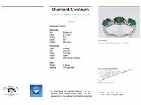Witgouden ring met diamanten en smaragd - afbeelding 2 van  10