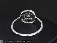 Witgouden ring met diamanten en smaragd - afbeelding 4 van  6