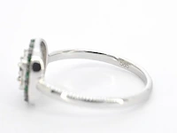 Witgouden ring met diamanten en smaragd - afbeelding 9 van  9