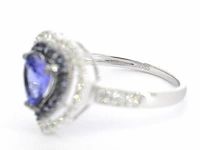 Witgouden ring met diamanten en tanzaniet - afbeelding 10 van  10