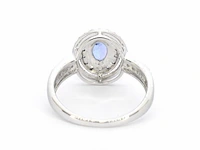 Witgouden ring met diamanten en tanzaniet - afbeelding 9 van  11