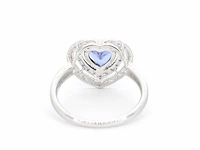 Witgouden ring met diamanten en tanzaniet - afbeelding 7 van  9