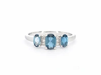 Witgouden ring met diamanten en topaas - afbeelding 6 van  9