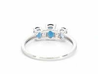 Witgouden ring met diamanten en topaas - afbeelding 7 van  9