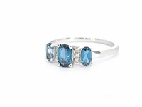 Witgouden ring met diamanten en topaas - afbeelding 8 van  9