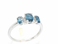 Witgouden ring met diamanten en topaas - afbeelding 4 van  9