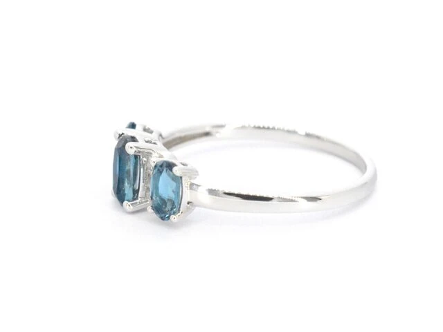 Witgouden ring met diamanten en topaas - afbeelding 5 van  9