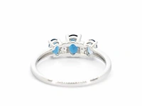 Witgouden ring met diamanten en topaas - afbeelding 7 van  9