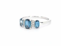 Witgouden ring met diamanten en topaas - afbeelding 8 van  9