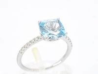 Witgouden ring met diamanten en topaas - afbeelding 5 van  9