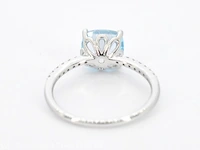 Witgouden ring met diamanten en topaas - afbeelding 8 van  9