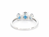 Witgouden ring met diamanten en topaas - afbeelding 9 van  11