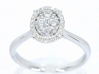 Witgouden ring met diamanten in ovaal vorm - afbeelding 1 van  11