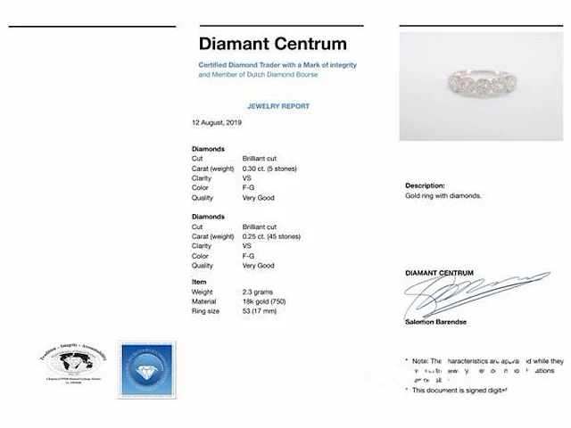 Witgouden ring met diamanten - afbeelding 9 van  9