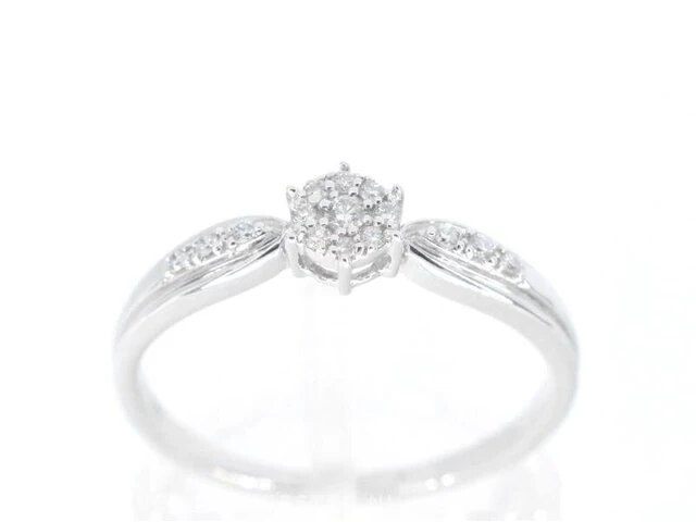 Witgouden ring met diamanten - afbeelding 1 van  9