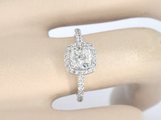 Witgouden ring met diamanten - afbeelding 3 van  10