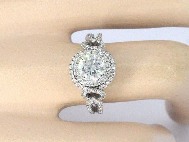 Witgouden ring met diamanten - afbeelding 2 van  9