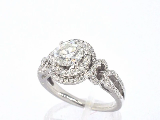 Witgouden ring met diamanten - afbeelding 3 van  9