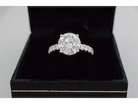 Witgouden ring met een briljant geslepen diamant totaal 2.87 carat (gecertificeerd) - afbeelding 3 van  8