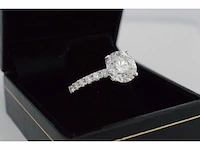 Witgouden ring met een briljant geslepen diamant totaal 2.87 carat (gecertificeerd) - afbeelding 4 van  8