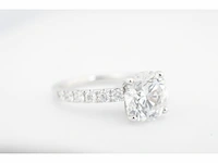 Witgouden ring met een briljant geslepen diamant totaal 2.87 carat (gecertificeerd) - afbeelding 5 van  8
