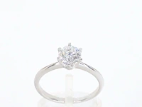 Witgouden ring met een briljant geslepen diamant van 1.50 carat - afbeelding 1 van  11