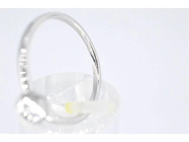 Witgouden ring met een briljant geslepen diamant - afbeelding 5 van  6