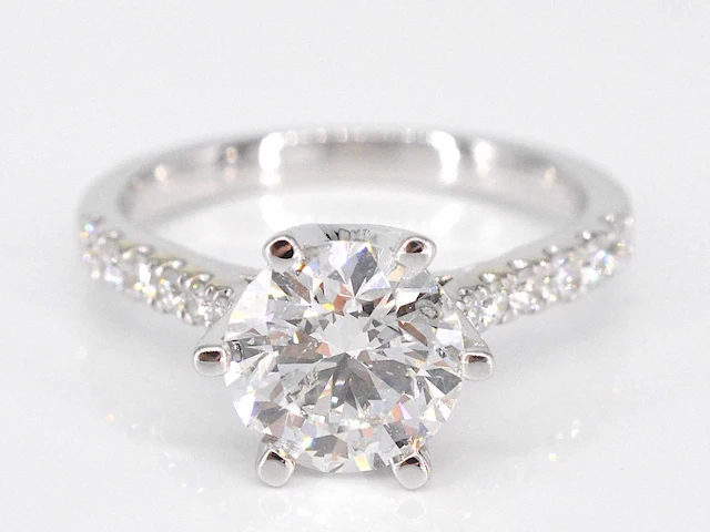 Witgouden ring met een diamant van 3.00 carat - afbeelding 1 van  7