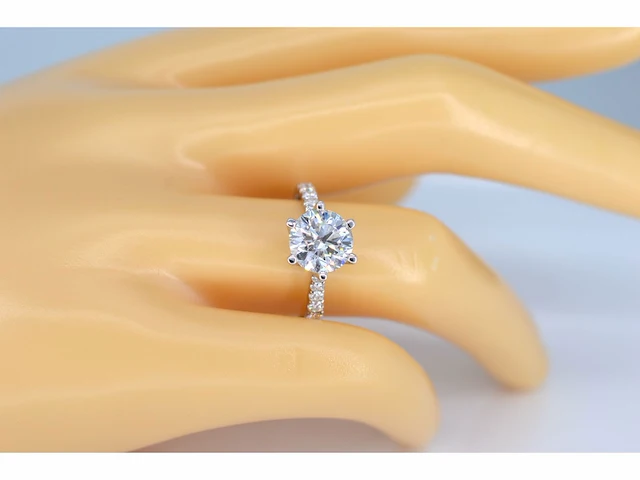 Witgouden ring met een diamant van 3.00 carat - afbeelding 2 van  7