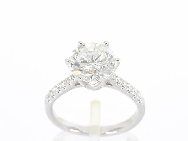 Witgouden ring met een diamant van 3.00 carat - afbeelding 3 van  7