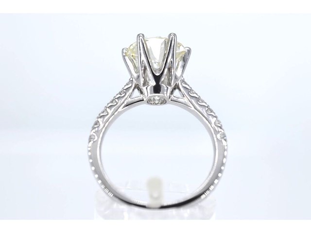 Witgouden ring met een diamant van 3.30 carat - afbeelding 6 van  6