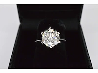 Witgouden ring met een grote briljant geslepen diamant van 5.06 carat - afbeelding 4 van  6