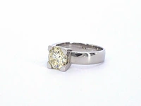 Witgouden ring met een grote fancy yellow diamant van 2.40 carat - afbeelding 5 van  8