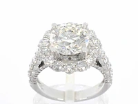 Witgouden ring met een grote natuurlijke diamant van 2.80 carat en briljanten - afbeelding 1 van  11