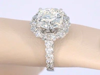 Witgouden ring met een grote natuurlijke diamant van 2.80 carat en briljanten - afbeelding 4 van  11