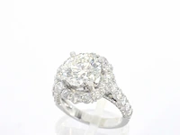 Witgouden ring met een grote natuurlijke diamant van 2.80 carat en briljanten - afbeelding 5 van  11