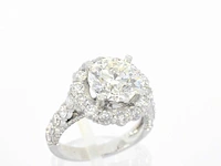 Witgouden ring met een grote natuurlijke diamant van 2.80 carat en briljanten - afbeelding 6 van  11