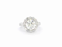 Witgouden ring met een grote natuurlijke diamant van 2.80 carat en briljanten - afbeelding 8 van  11