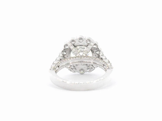 Witgouden ring met een grote natuurlijke diamant van 2.80 carat en briljanten - afbeelding 9 van  11