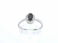Witgouden ring met een grote zwarte diamant en natuurlijke witte diamanten - afbeelding 5 van  7