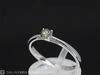 Witgouden ring met groene diamant - afbeelding 3 van  9