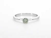 Witgouden ring met groene diamant - afbeelding 6 van  9
