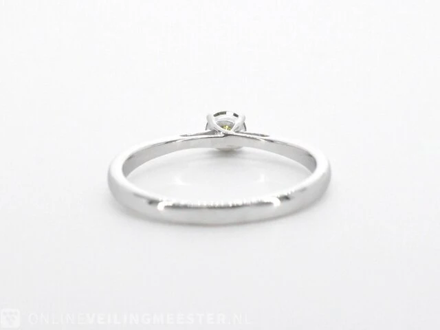 Witgouden ring met groene diamant - afbeelding 7 van  9