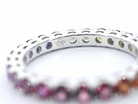Witgouden ring met multicolour saffieren - afbeelding 2 van  10