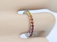 Witgouden ring met multicolour saffieren - afbeelding 3 van  10