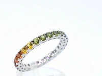 Witgouden ring met multicolour saffieren - afbeelding 5 van  10
